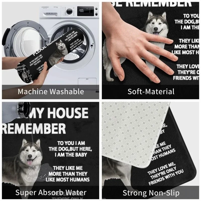 Siberian Husky Welcome Entrance Doormat Luxury Home Decorations Kitchen Balcony Long Rugs Bedroom Entry Door Carpet Non-slip Mat 5