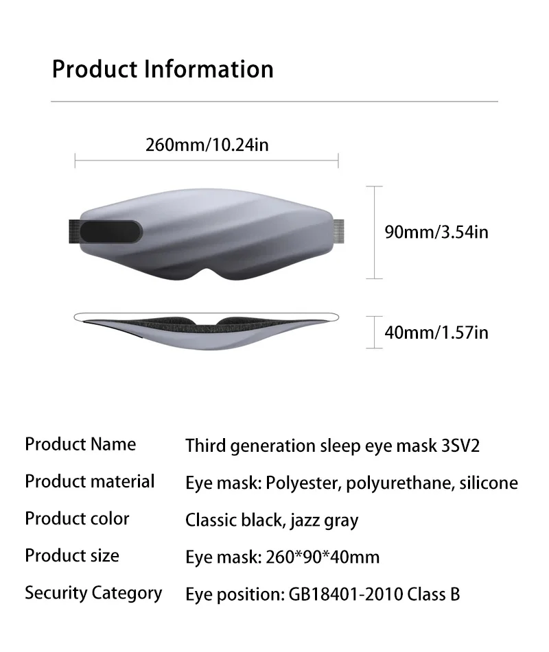 Antifaz para Dormir 4S Pro, Antifaz 3D Estereoscópico para Dormir, para Hombres, Mujeres y Adultos, Ajustable, Portátil,