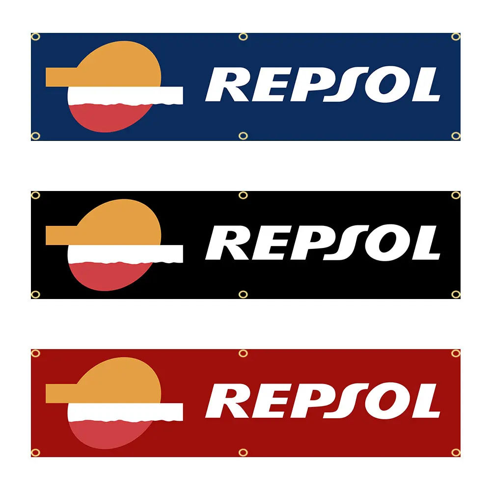 60X240Cm Repsols Oil Banner Arazzo Bandiera Stampata In Poliestere Garage O All'Aperto Per La Decorazione