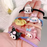 Sanrio Hair Ties Anime Hair Ring My Melody Kuromi Cinnamoroll Hair Rope Cartoon Toddler Girl Accessories 1