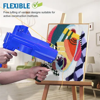 Все включено 2 в 1, электрический пистолет для тафтинга, машина для плетения и флокирования ковров, полностью закрытая куча и петля