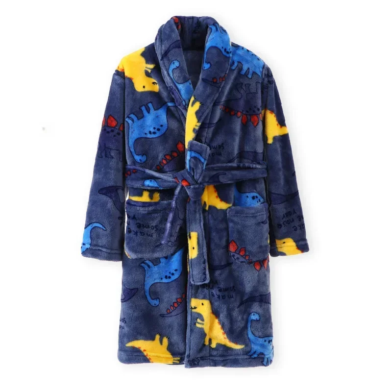 Baby Girls Clothes Winter Flannel Robes for Kids Teen Girls Bathrobe for 2-12 Y Children Pajamas Robes Pink Blue Navy Bath Towel