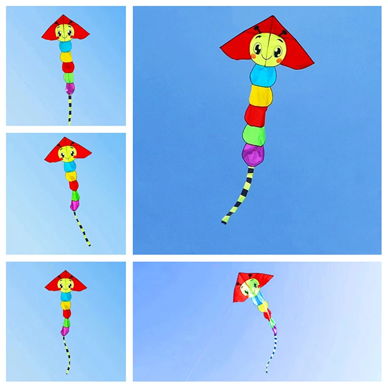 

Free shipping Caterpillar kite flying large kite reel for adults outdoor beach toys ripstop nylon kite tails wind Outdoor toys