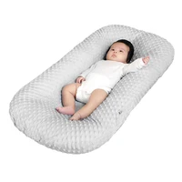 Housse de lit nid de bébé amovible Ultra douce, couleur unie, housse de chaise longue pour nouveau-né, coussin de couchage, drap plat pour berceau 1