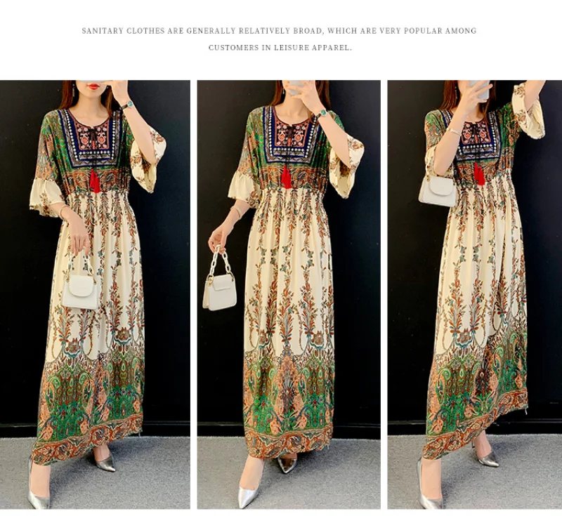 Bohemian Long Tassel Women Dress - Vintage Style