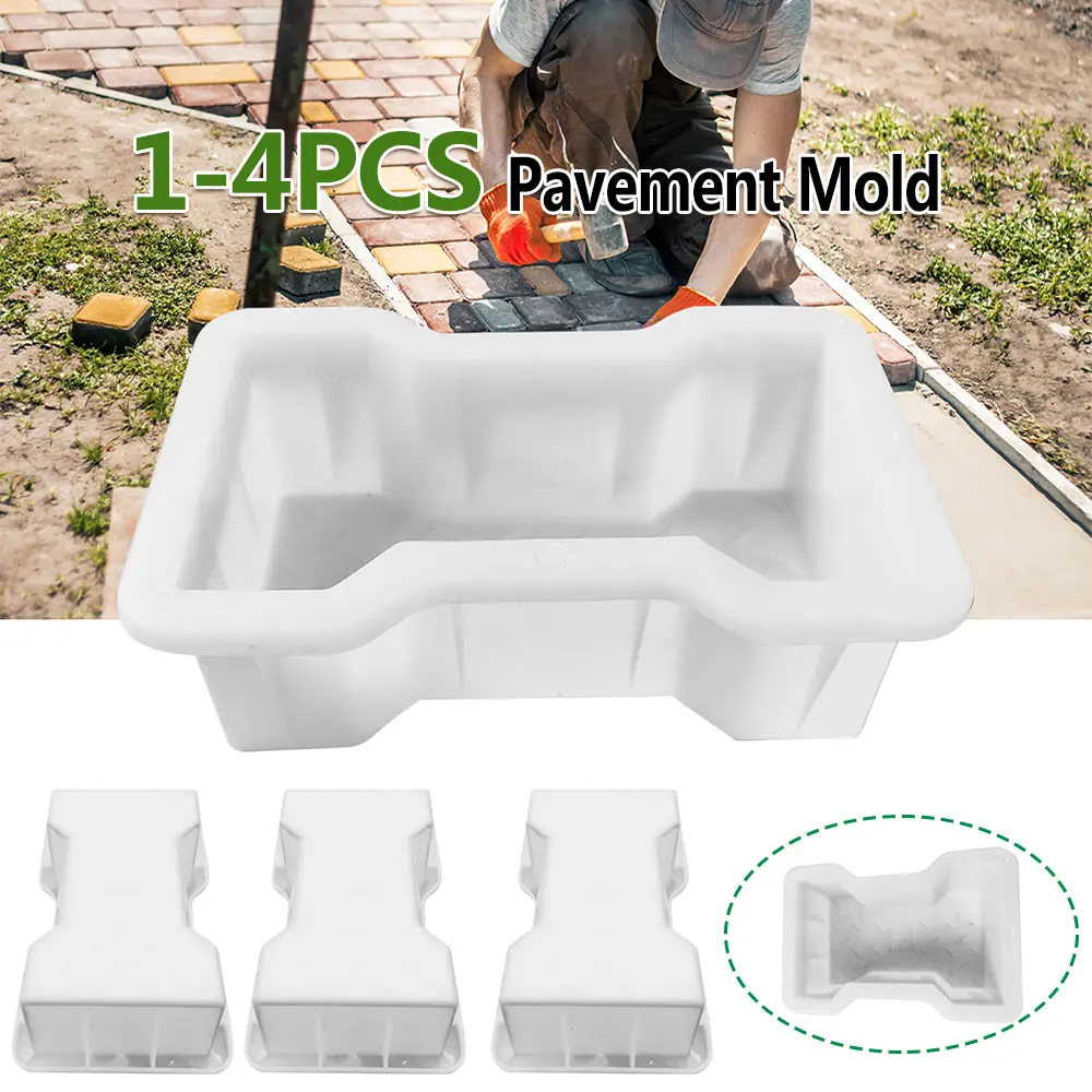 Home Garden Courtyard DIY Paving Mould Road Concrete Brick Carving Stone Path Paving Road Walk Maker Mold Imitation 1-4PCS