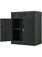 CMY Metal Storage Cabinet Locking Storage Cabinet with Two Drawers 36" H Steel Cabinet with Adjustable Shelf for Office 1