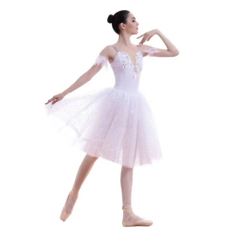 

18712 New Arrival of Adult Girls Swan White Ballet Dance Tutu Leotard Dress Performance Costume Romantic Tutus Ballerina Costume
