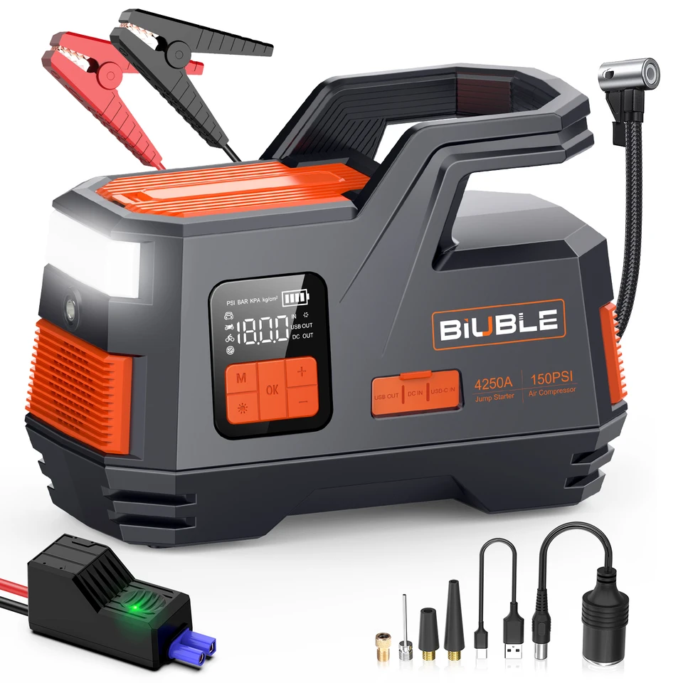 26800mAh Car Jump Starter Power Bank and Inflator