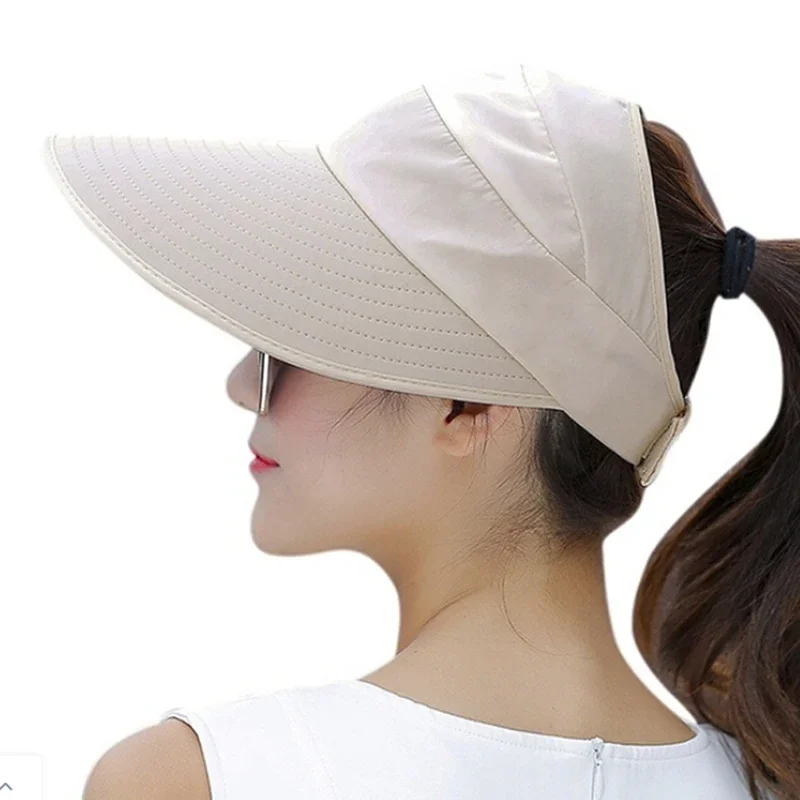 Summer Sun Protection Folding Sun Hat For Women Wide Brim Cap Ladies Beach Visor Hat Girl Holiday UV Protection