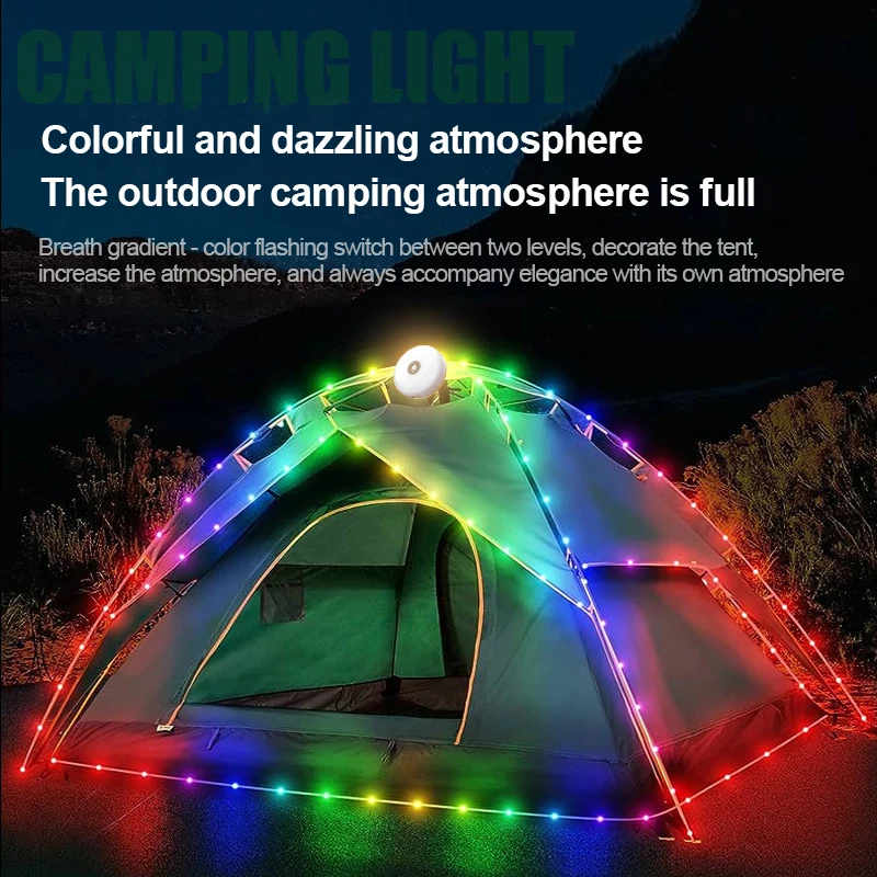 LED Garland Camping Light With Retractable Campify Lamp String Lights for Party Tent Lighting