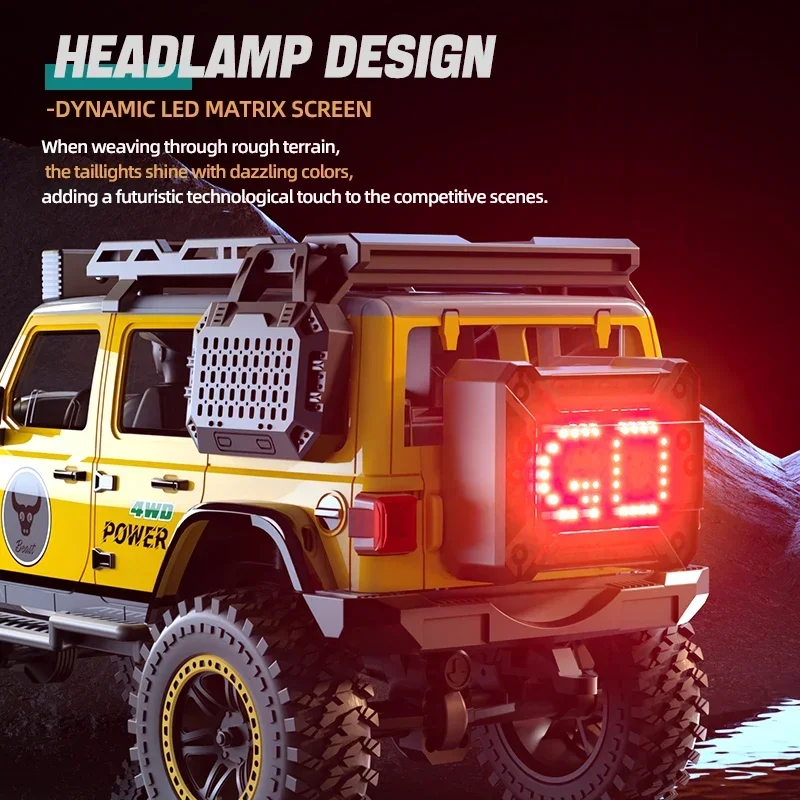 NEW SG206 MaxPro RC 클라이밍 차량 LED 라이트 장착 24G 4WD 오프로드 브러시리스 모터 어린이 선물 장난감 원격 조종 자동차 소년 선물