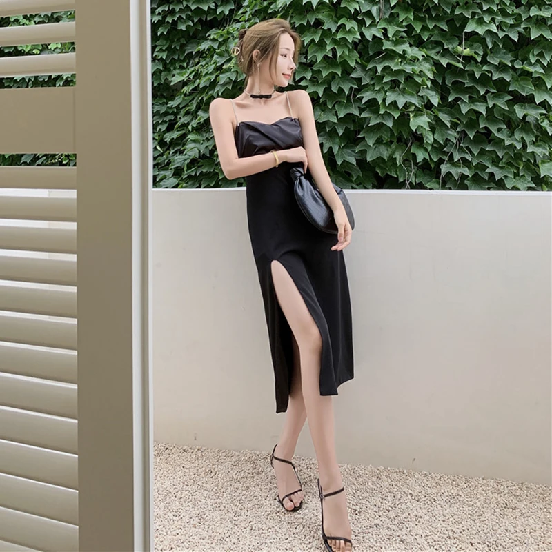 NEW Women Black Slip Dress Summer 2022 