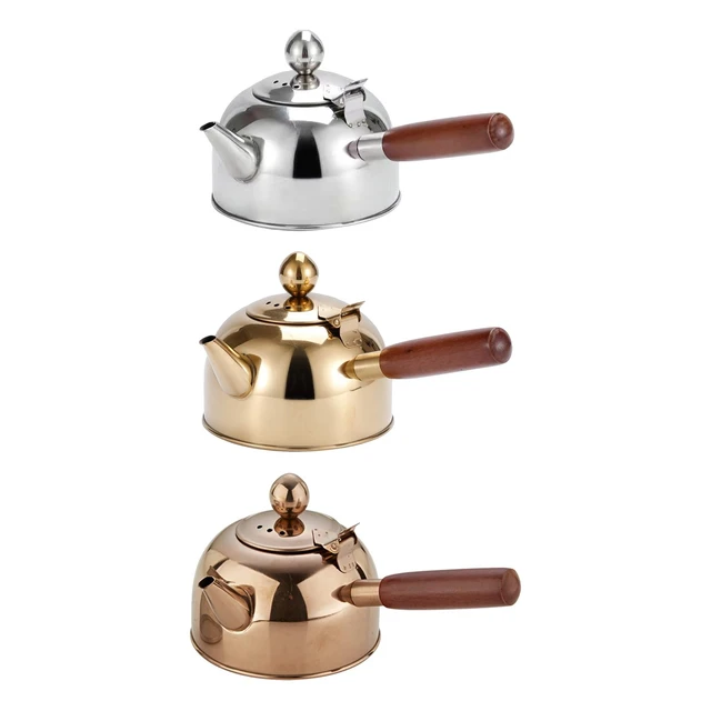 680ml Stainless Steel Tea Kettle with Wood Handle Hot Water Kettle Water  Boiler for Hiking Boiling Water Induction Hob Stovetop - AliExpress