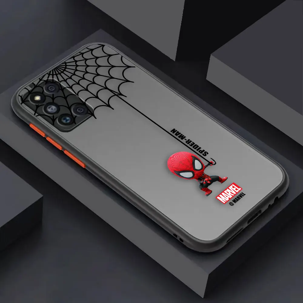 thumbnail image 1 of Matte Case for Samsung Galaxy M62 M53 M52 M51 M33 M32 M31 M30S 5G J8 J7 J6 J5 J4 Case Funda Cartoon Marvel Spider-Man Spider Web, 1 of 5