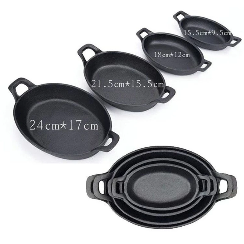 Oval Frying Pan Cast Iron Fish, Cast Iron Baking Tray