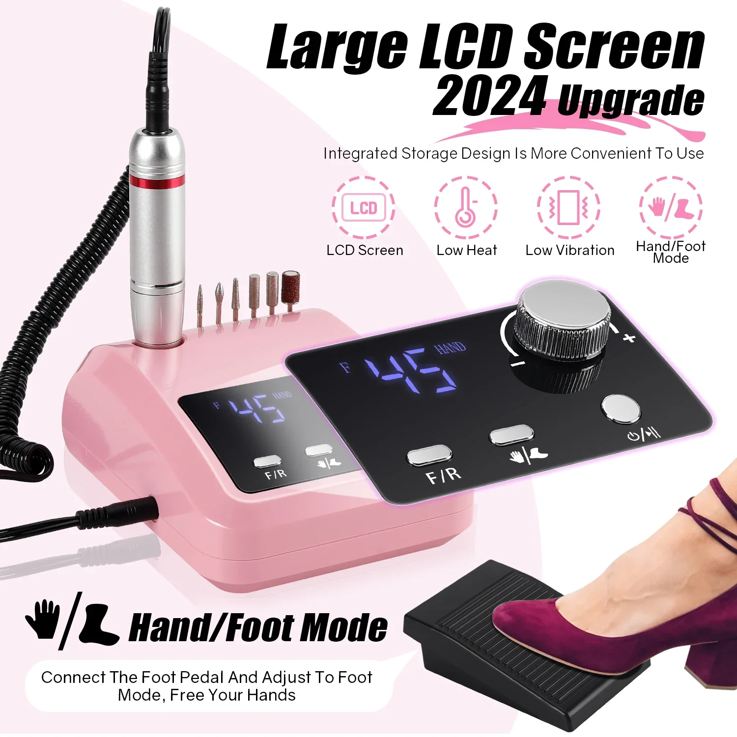 Electric Nail Drill 45000 RPM HD Display