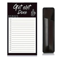 2 pcs/{1 Piece Magnetic Shopping List Notepad & 1 Piece Magnetic Pen Case} Fun Note Book, Magnet Refrigerator Notepad & Pen Case 1