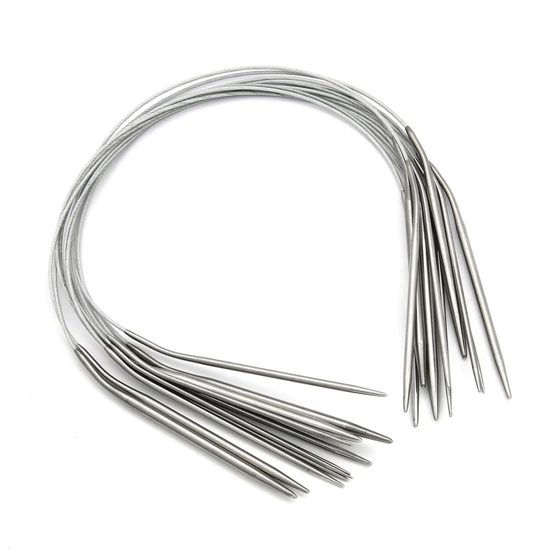 Stainless Steel Circular Knitting and Crochet Needle Set for DIY Weaving and Crafting