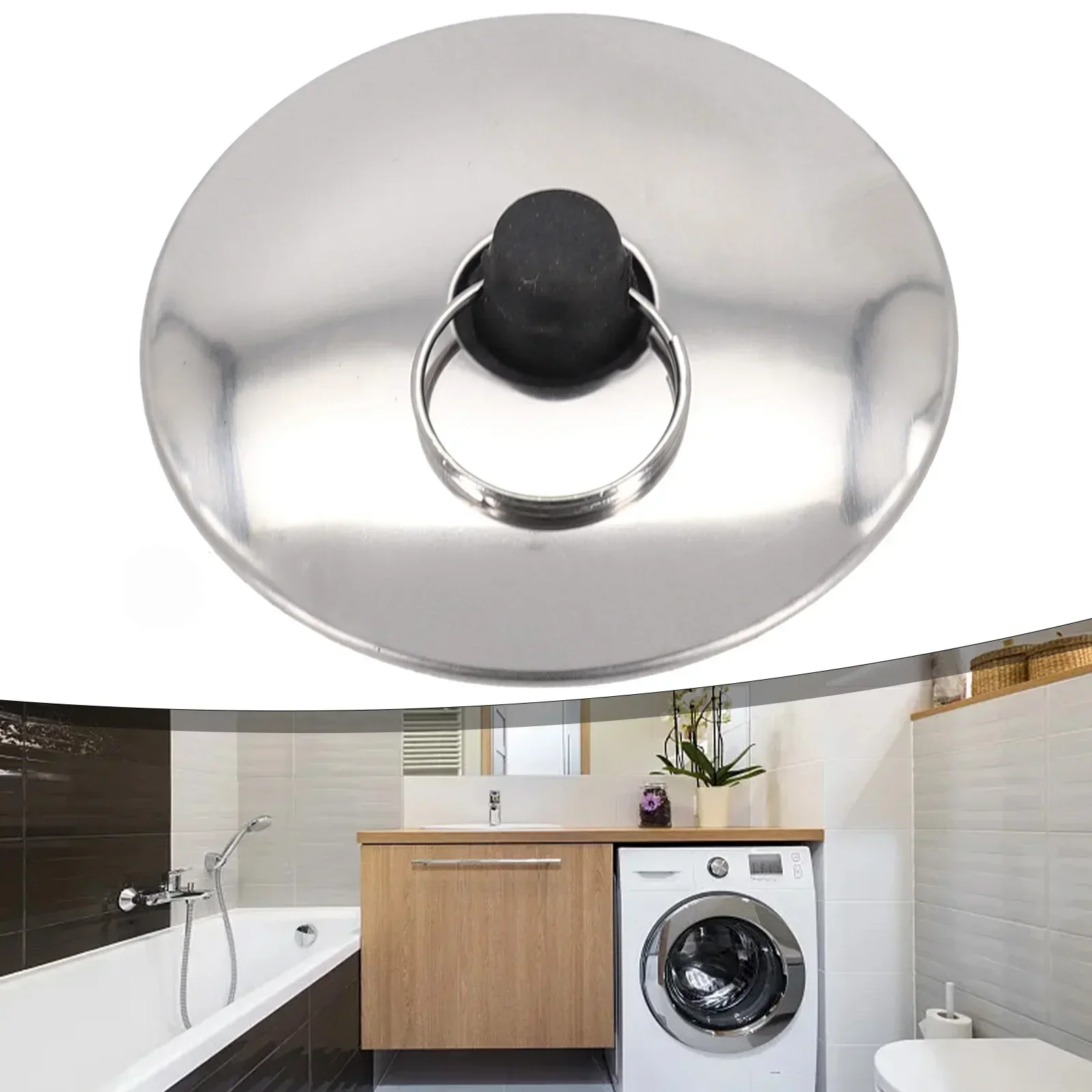 1pcs Bathroom Accessries Rubber Sink Plug Drain Stopper Round Sink Water Stopper Washroom with Ring Drain Cover