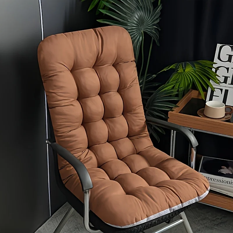 1pc Ergonomic Thickened Seat Cushion, All-Season Polyester Chair Pad with Grid Pattern, Soft Durable Sand-Textured Design