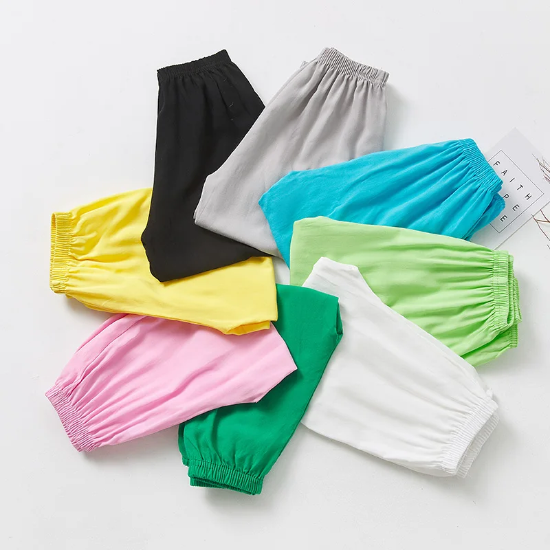 【LF】Kids Long Pants Cotton 90-150cm Boys Girls Solid Color Lantern Pants Slacks Children Casual Trousers for Spring Summer 5