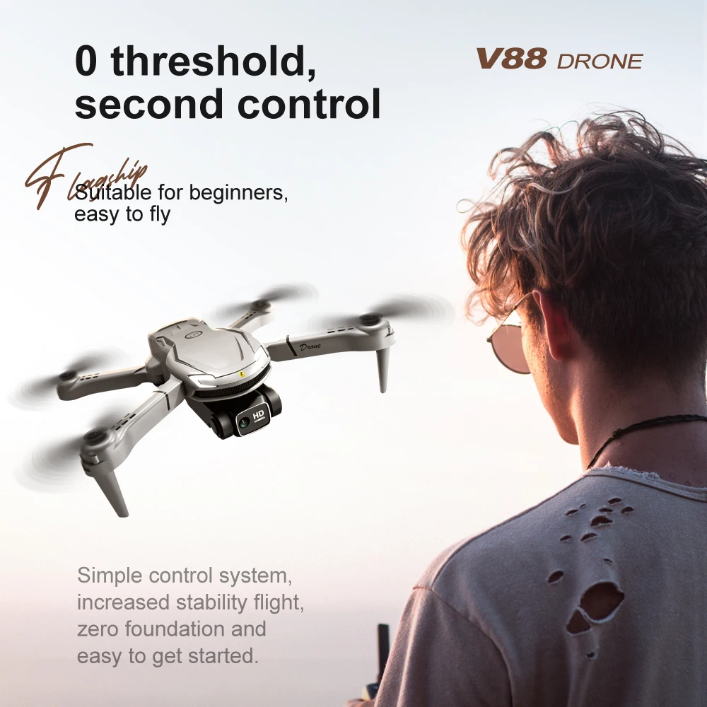 NEW V88 8K GPS Professional HD Aerial Photography Dual Camera Folding Remote Control Drone Quadcopter for Xiaomi drone quadcopter
