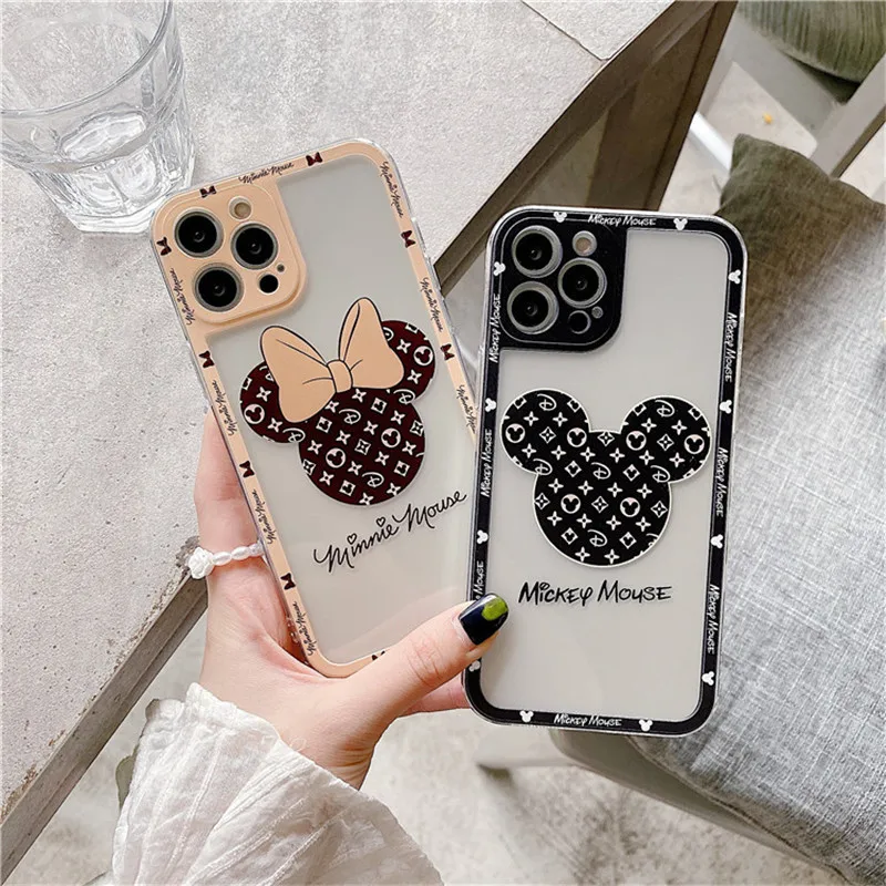 Cute Disney Mickey Minne Soft Case for iPhone 12 Pro 11 Pro XS Max X XR 7 8  Plus Back Cover Silicone TPU Anti-fall Shell