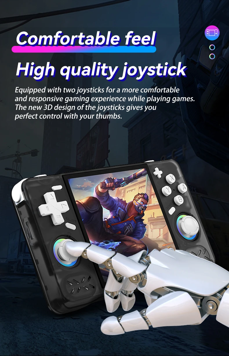 XF40H Retro Handheld Video Game Console, Linux System 4 Inch IPS Screen Mini Portable Handheld Video Player, 64GB 128G Games