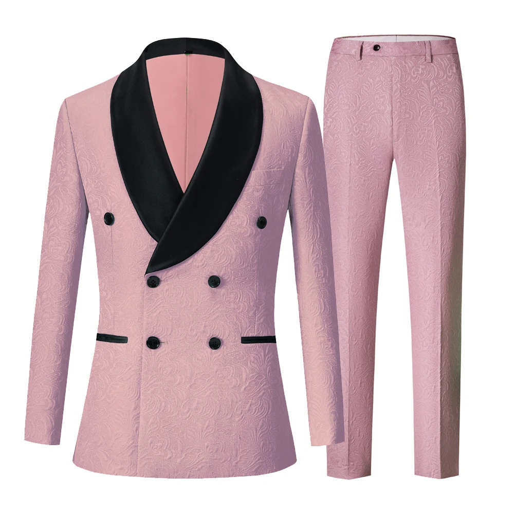 Children Formal Double Breasted Suit Set Boy New Wedding Party Peformance Costume Kids Blazer Pants 2pcs Clothing Set Six button
