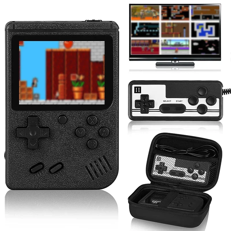 Double Bleu-Console de jeu rétro portable 8 bits, 800 en 1, 3.5 pouces