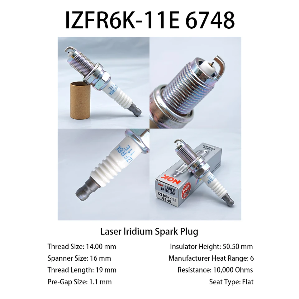 1pcs NGK Laser Iridium Spark Plug IZFR6K-11E 6748 is applicable to