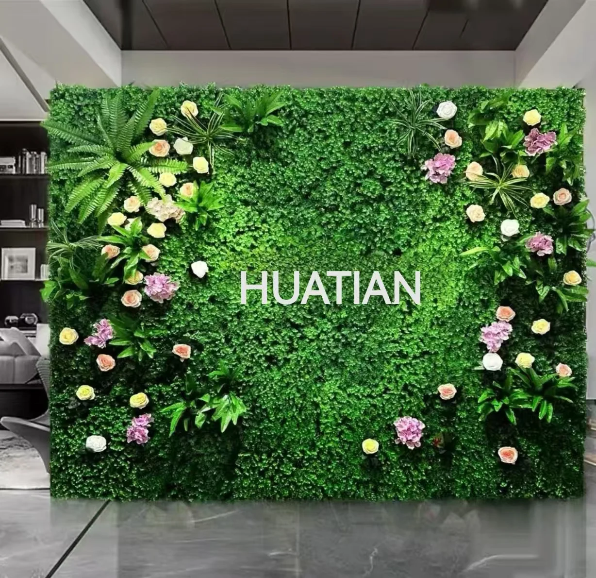 3D 40*60CM Künstliche Pflanzen Grüner Rasen Hintergrund Wand Subtropisches Gras Pflanze Dekoration Grüner Garten Dekoration – Detail 7