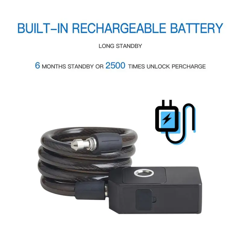 

Tuya Bluetooth Smart Fingerprint Lock For Bike Waterproof Anti-Theft Stainless Steel Chain For Bicycle Shop Door Password Lock