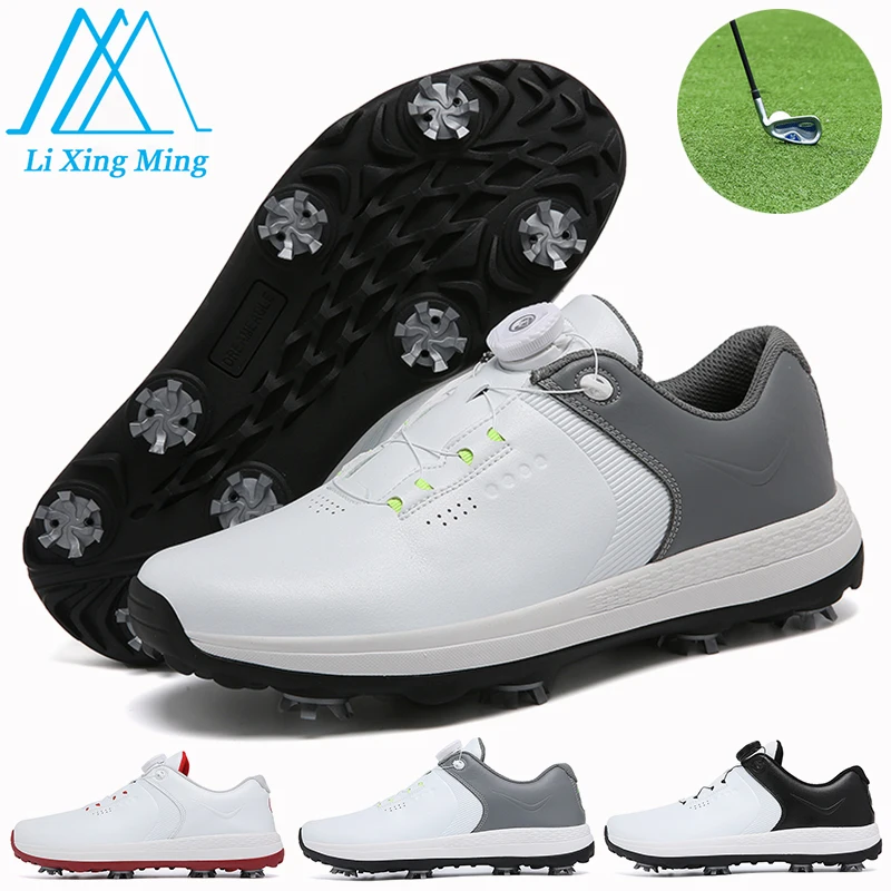 Professional Golf Shoes Men Big Size 39-47# Anti-slip Removable Studs Golfer Shoes Outdoor Beginner Golf Trainers Athletic