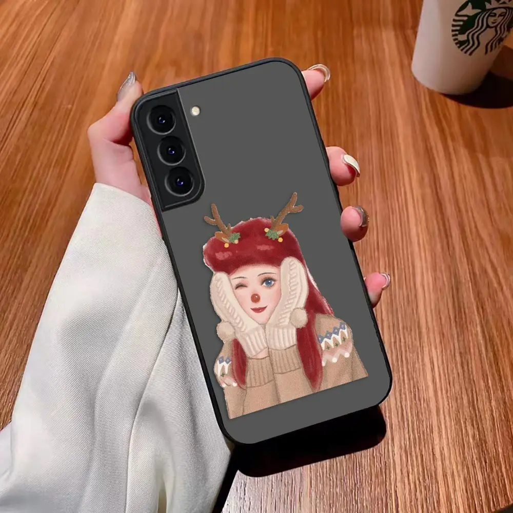 thumbnail image 1 of Funda mate para Samsung Galaxy S23 S22 S21 S20 S10 4G S9 Plus ULTRA 5G LITE Funda Shell d-princesa Disney maquillaje de Navidad, 1 of 5