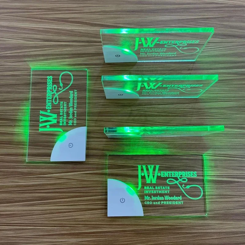 맞춤형 블랭크 LED 아크릴 카드, 레이저 조각용 조명 카드