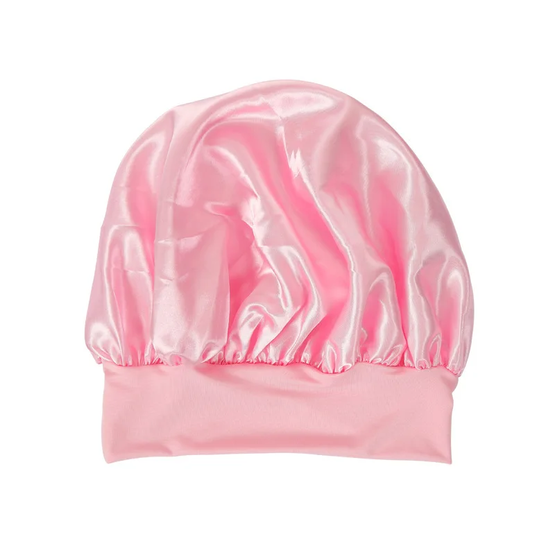 Women Night Sleep Hair Caps Silky Bonnet Satin Double Layer Adjust Head Cover Hat For Curly Springy Hair Styling Accessories 6