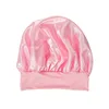 Women Night Sleep Hair Caps Silky Bonnet Satin Double Layer Adjust Head Cover Hat For Curly Springy Hair Styling Accessories 6