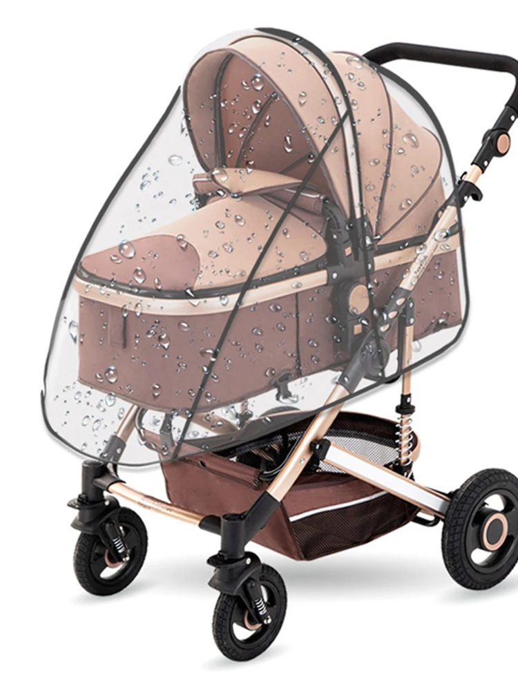 Universal Stroller Rain Cover Baby Car Weather Wind Sun Shield Transparent Breathable Trolley Umbrella Raincoat Accessories baby stroller accessories online	 Baby Strollers