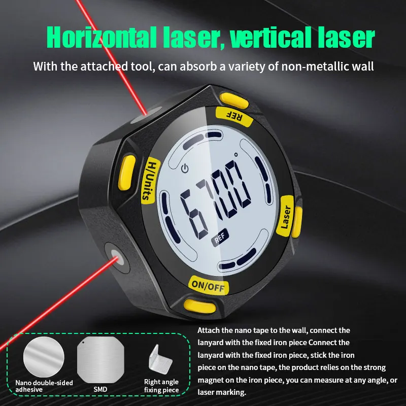 Green Laser Digital Protractor Angle Measure Inclinometer 3 in 1 Laser Level Box Type-C Charging Angle meter Measuring Tools digital angle protractor angle measuring tool angle protractor digital angle meter digital inclinometer