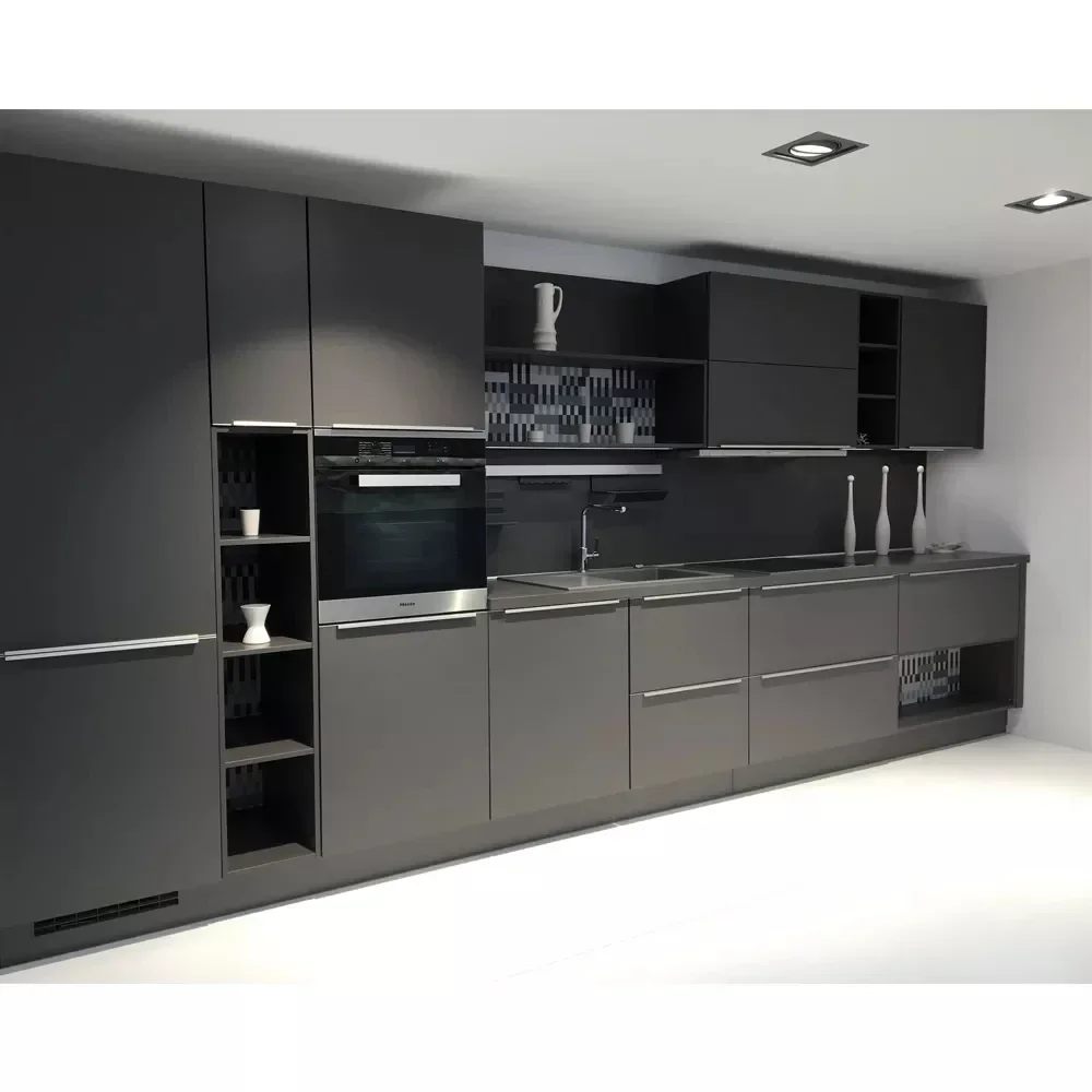Luxury Island Solid Surface Plywood Storage Kitchen Unit Set Modern Corner Cabinet Wall Kitchen Cabinet Lift System