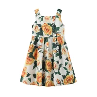 2024 Children Girls Casual Dress Floral Print Toddler Designer Clothes for Princess Party Fashion Elegant Keen-length Costume 4
