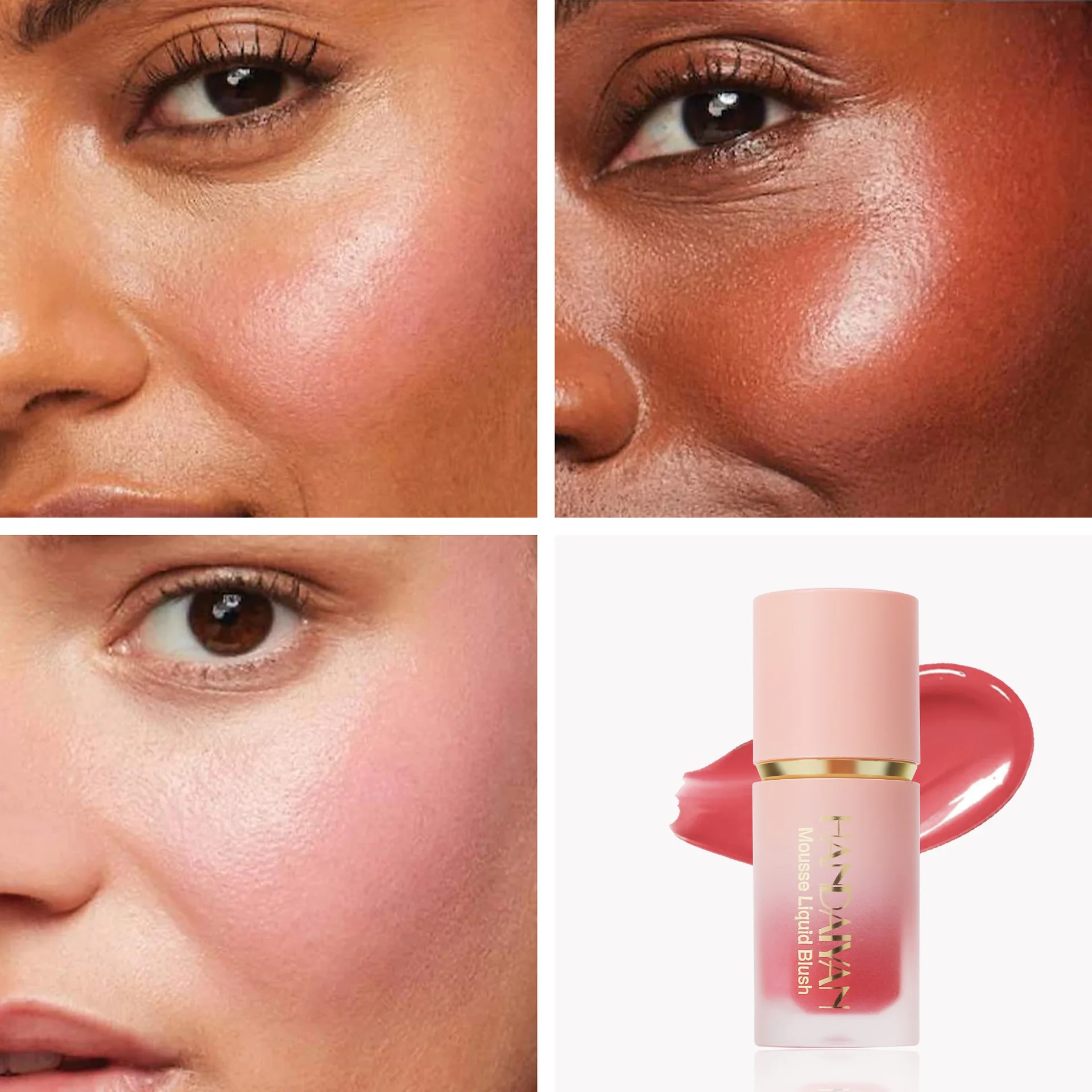 HANDAIYAN 6 Colors liquid matte blush highlighter contouring stick special contouring multi-functional makeup cosmetic blusher blush stick contouring stick liquid blush facial blusher