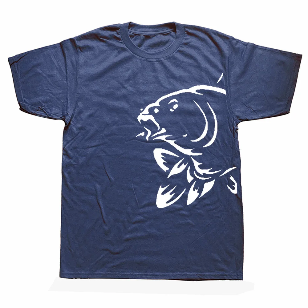 Funny Fishinger Carp Fish Fisherman Sporter T Shirts Men Summer Cotton Harajuku Short Sleeve O Neck Streetwear Black T-shirt | Мужская