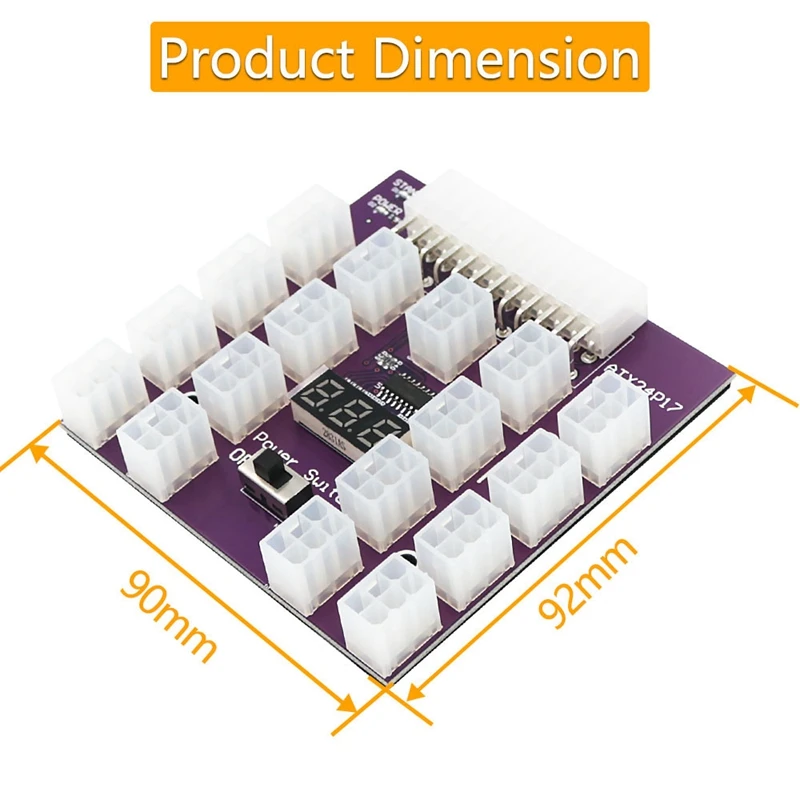 

New Upgrade Version ATX Power Supply Breakout Board With 17 PCS ATX 6Pin Power Connector 12V 800W For ETH/BTC Mining