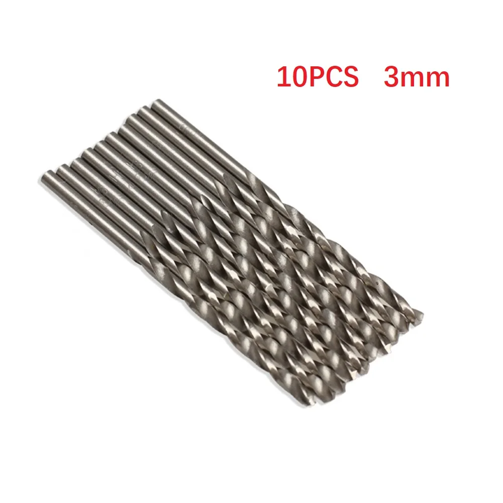 

10pcs Straight Shank Drill Bit 3mm High Speed Steel Micro Drilling Auger Bit For Wood Aluminum Plastic Power Tool Accessories