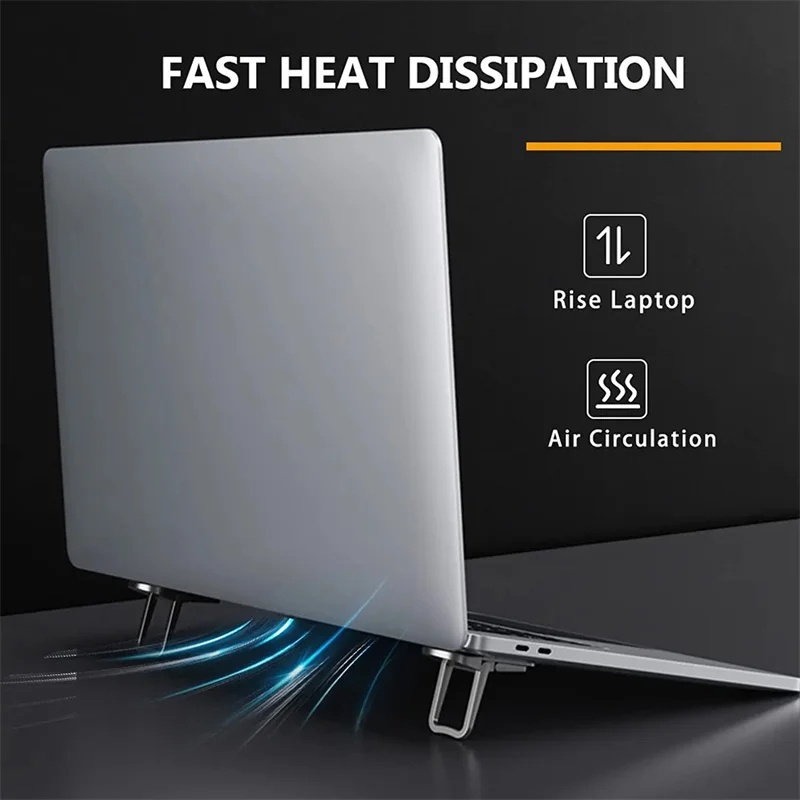 laptop stand Portable Laptop Stand Computer Keyboard Riser Lift Self-Adhesive Foldable Invisible Notebook Accessory Adjustable Height Stand