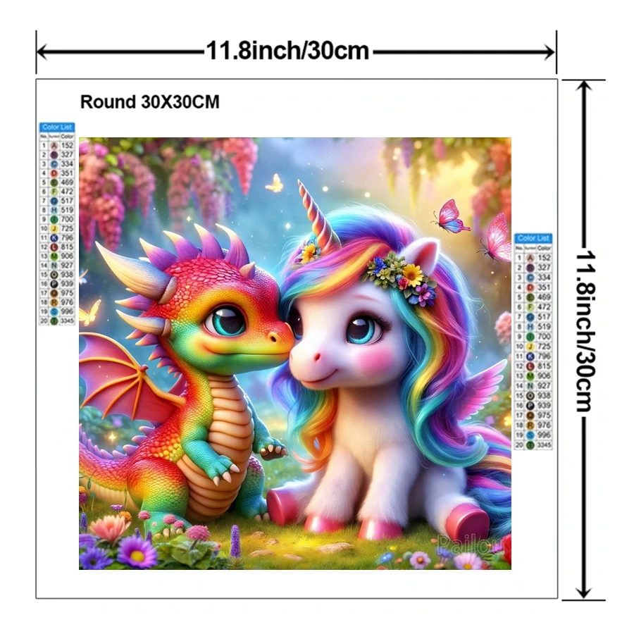 My Little Pony Rainbow Dash And Dragon Diy 5d Diamond Painting Art Fantasy Unicorn Animal Mosaic Cross Stitch Decor Kids Gift
