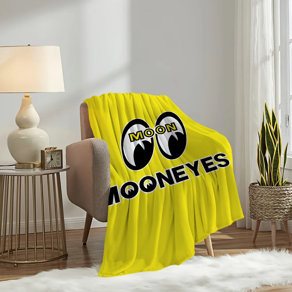 Fashion M-Mooneyes-Brand Logo Blanket Plush Nap Sofa rug for Living Room Warm Office Bedroom Birthday Home Travel Kid Gifts 4